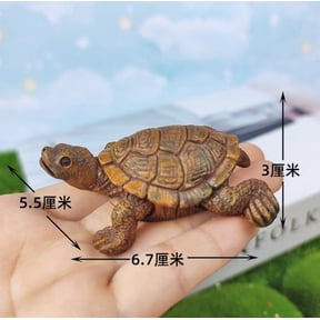 HOOWIFFY Dark Brown Resin Turtle Figurine, Realistic Animal Sculpture for Home, Office, Desk, Shelf Decorative Display Model