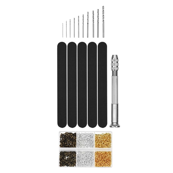 ifundom 1Set Professional Resin Hand Drill Kit with Screw Eye Pins for Crafting Use