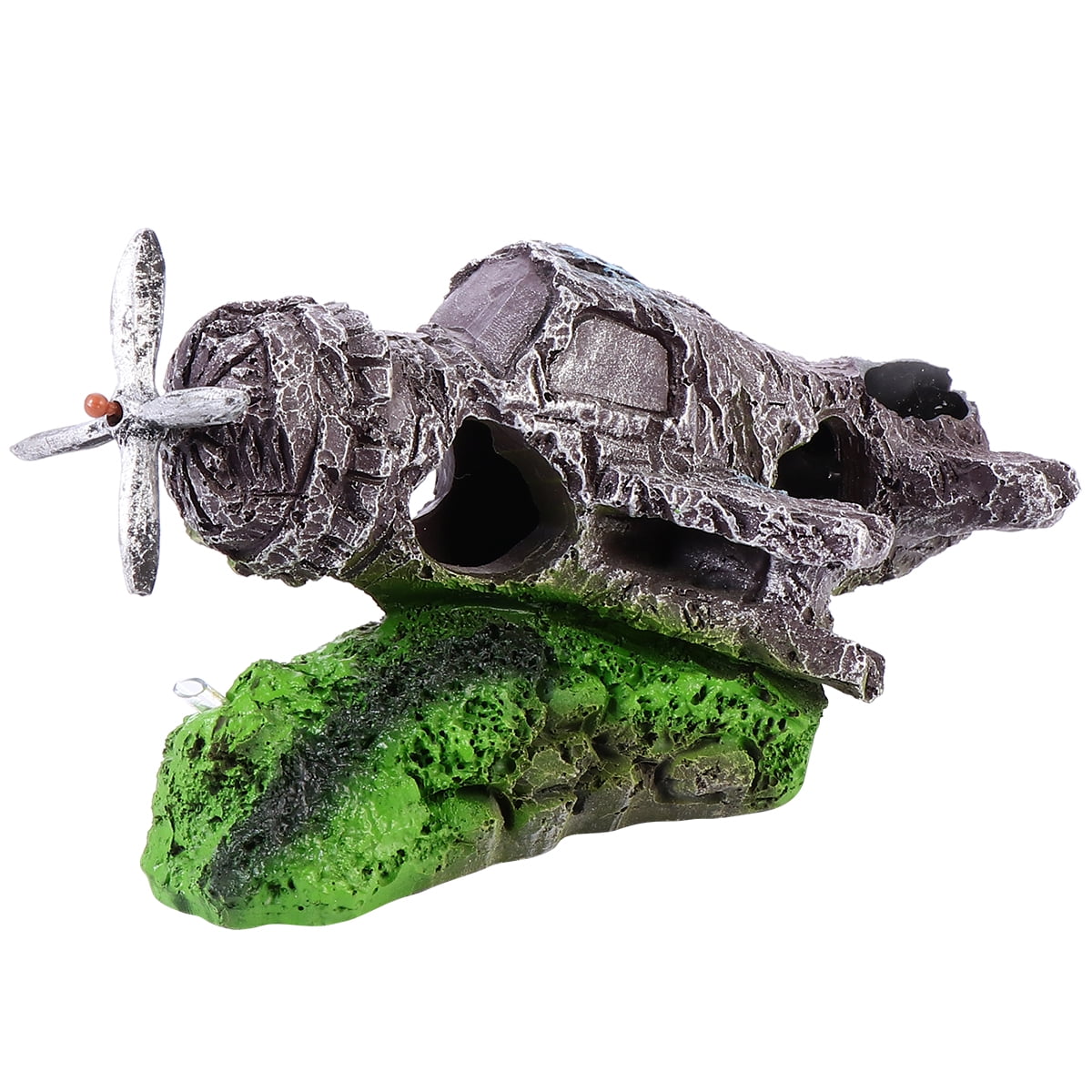 Resin Crafts Fish Tank Landscape Ornament Plane Wreckage Landscaping