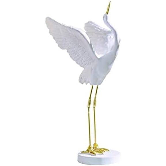 Resin Crane Ornament 1pc Garden Crane Statues Heron Sculptures Bird Statues Lawn Ornaments for Backyard Pond Patio Porch Outside A$$Garden & Patio