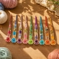 thumbnail image 1 of Resin Crochet Hook Set, Floral Inlaid Ergonomic , Polished Metal Tips, for Knitting and Crocheting, Ideal for Art Crafters, 1 of 9