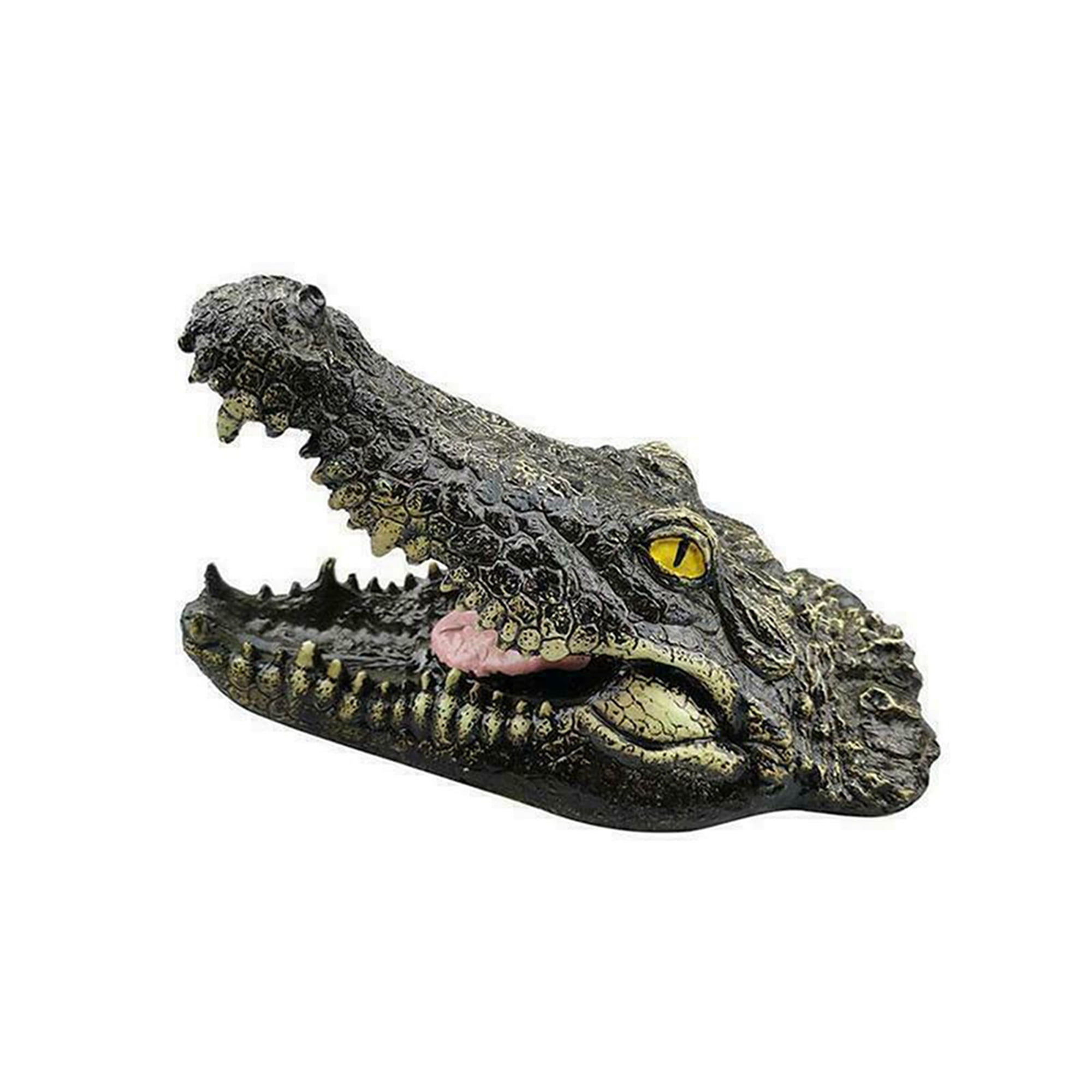 Resin Crocodile Head, Simulation Shape Sculpture Craft Floating Decoy ...