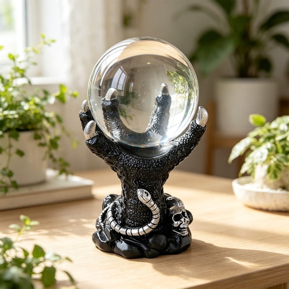 Resin Crystal Ball Base Stand, Halloween Divination Orb Holder, Desktop Decoration