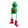thumbnail image 1 of Resin Dangling Leg Frog Figurine With Rain Boot Accent Whimsical Design For Home Decor Shelf Display And Playful Accents,Red, 1 of 4