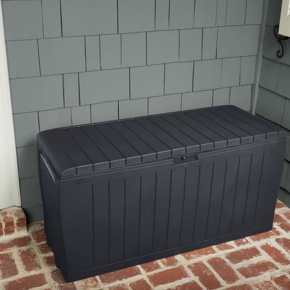 Resin Deck Box-Organization and Storage for Patio Furniture Outdoor Cushions, Throw Pillows, Garden Tools and Pool Toys