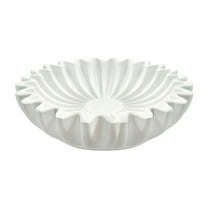 Resin Decorative Bowl - Antique Scallop/Fluted/Ruffle Design, Multifunctional for Fruit/Trinkets, Ideal Housewarming/Wedding Gift, Modern Home Decor