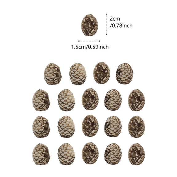 Resin Decorative Paving Stones for Horticultural Pots, Courtyard Landscaping, and Fish Tank Decor - Natural Light Brown with White Spots - 20-Piece Set