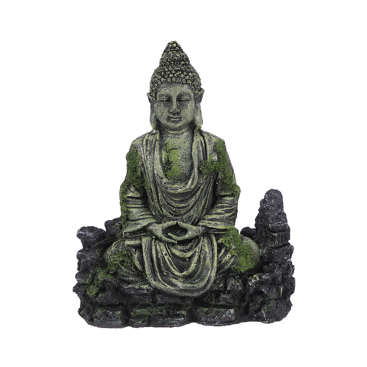 Resin Decorative Rockery Stone Statue Fish Tank Buddha Sitting Statue