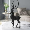 thumbnail image 1 of Resin Deer Decoration Nordic Tabletop Holiday Reindeer Ornaments Sculpture Statue Desk Living Room Model Gifts - Standing 13.78x5.91inch, 1 of 7