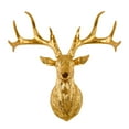 thumbnail image 1 of Resin Deer Head Sculpture Wall Decor, Gold Antler Wall Mounted Art, Rustic Elk Head Figurine for Living Room, Office, Bar, Cabin & Lodge Decor, 1 of 4
