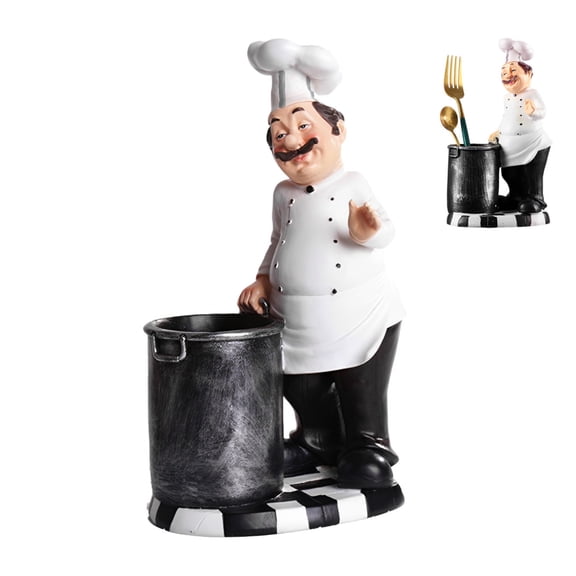 Resin Diy Craft Chef Statue Artistic Atmosphere Adorable Fat Chef Statue New