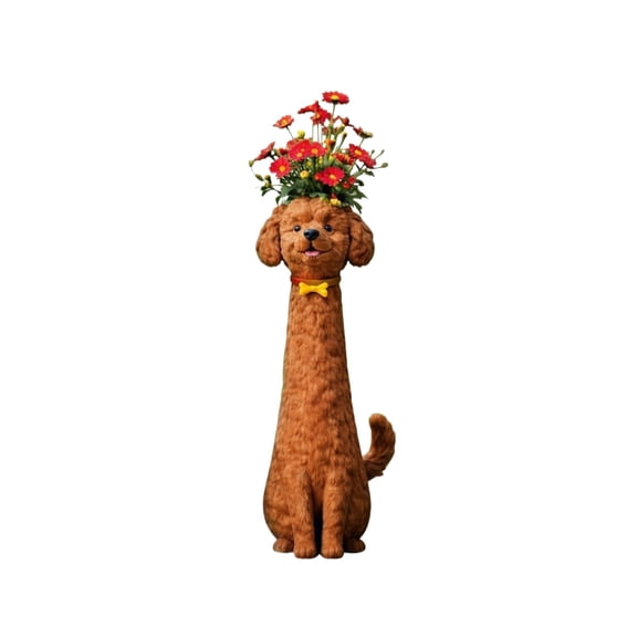 Resin Dog Flower Vase Planter, Cute Canine Decorative Flower Pot Home Decor