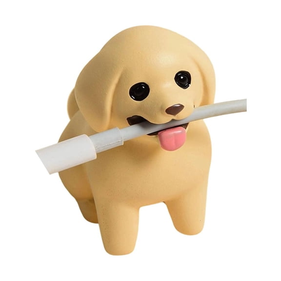 hejhncii Sitting Dogs Figurines with Cord Holder Resin Dog Statue Desktop Ornament