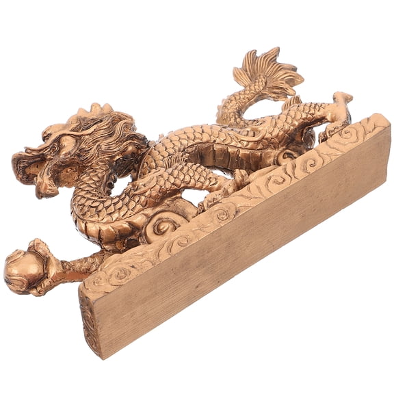 Auspicious Resin Dragon Statue Figurine for Home Office Decor, Feng Shui Decoration