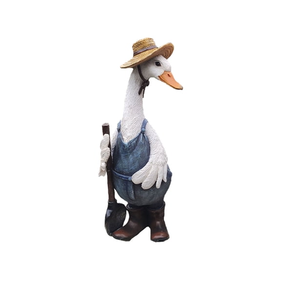 Resin Duck Figurine — Adorable Home Decor for Living Room Entryway Bedroom(Multicolor-B)