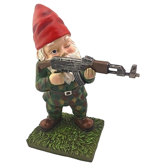 Resin Dwarf Garden Gnome Statue, Usupdd Funny Gnome Decor Whimsical Outdoor Ornament, Weatherproof Resin Figurine for Yard Patio Flower Bed with Unique Design