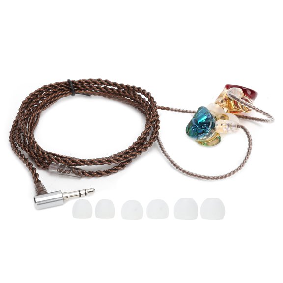 Resin Dynamic Earbuds HIFI Monitor Earbuds Wired Headset E-Sports DIY Gaming EarphoneRed+Blue