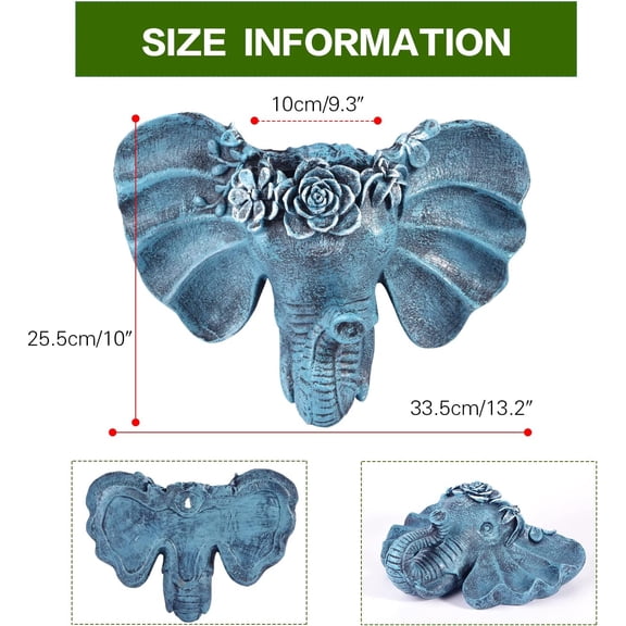 Resin Elephant Head Wall Pot