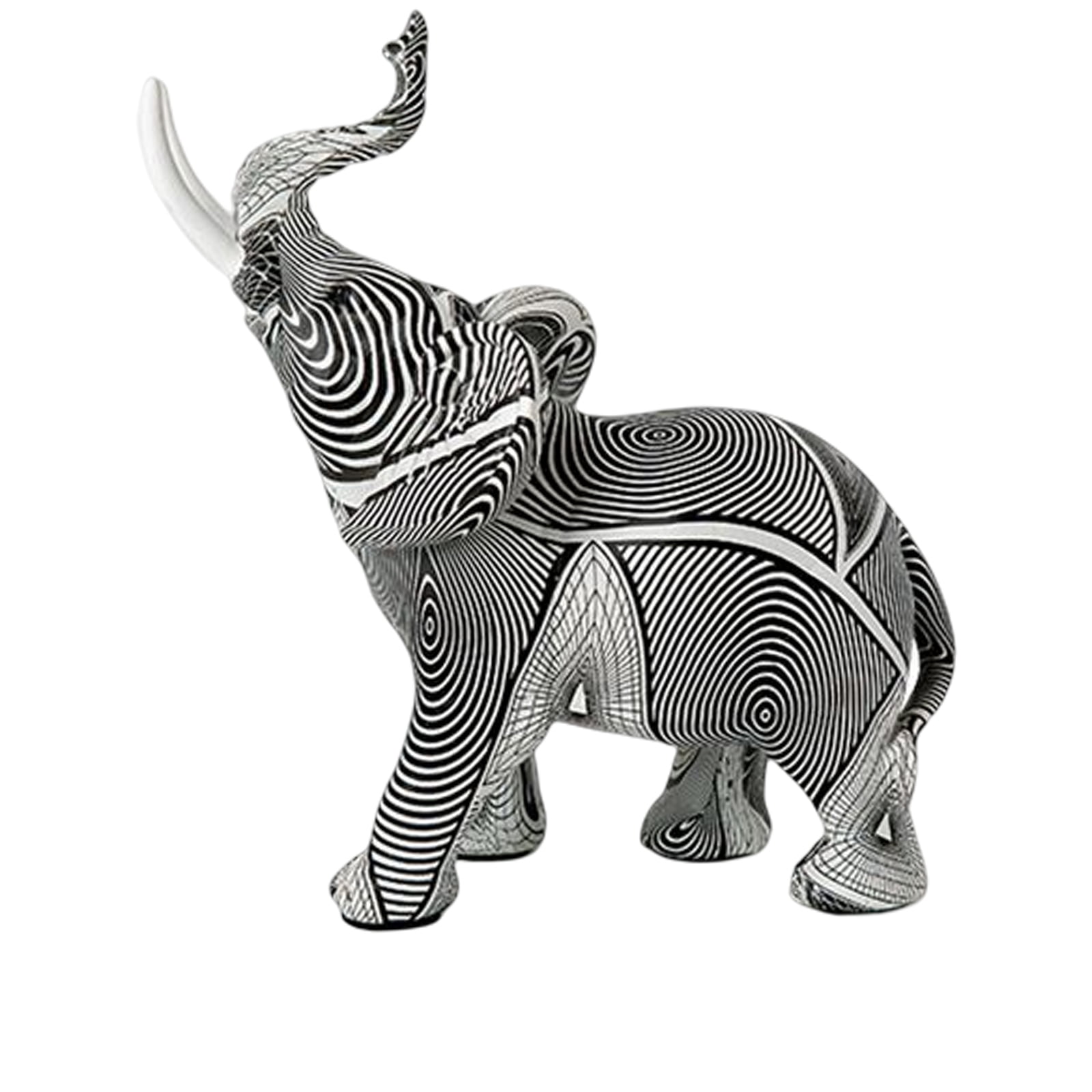 Resin Elephant Statue Art Ornaments Graffiti Animal Sculpture ...