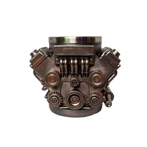 Resin Engine Block Mug, Model Car Engine Coffee Cup for Office Desk Decoration Black
