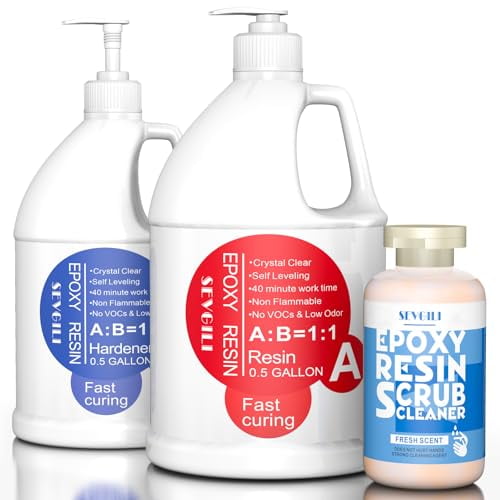 Resin Epoxy, KHKD 1 Gallon Epoxy Resin Kit- 2 Part Crystal Clear Resina Epoxica - High Gloss Odorless, UV & Impact Resistance Food Grade Epoxy Perfect for DIY Crafts, Jewelry, Art Coating