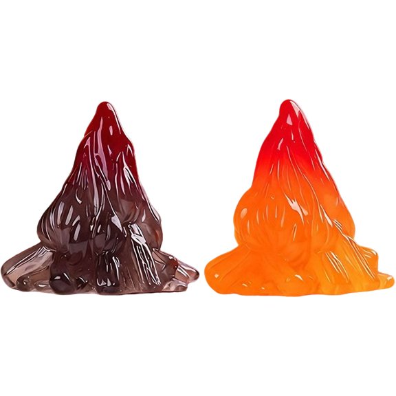 Resin Fake Fire Figurines 12Pcs for Glow in The Dark Campfire Volcano Miniatures
