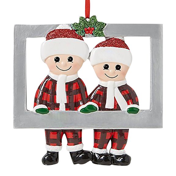 Resin Family Name Blessings Christmas Pendant Christmas Tree Ornaments Pendant 2D Flat Design for Personalized Holiday Decor