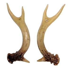 Resin Faux Deer Antler Door Handle Cabinet Door Drawer Pull Lodge Decor Set of 2