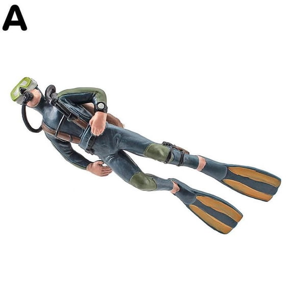 Resin Figures Model Garage Kit Diver And Fish Figures Toys Doll 3D
