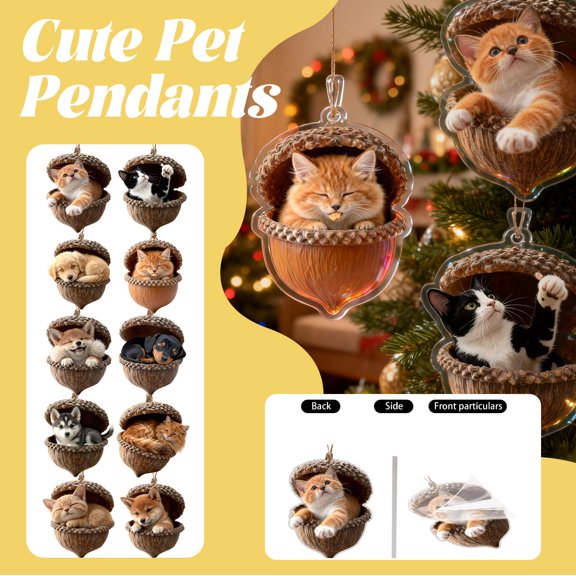 Resin Figurine, Cozy Home Decor, Sleeping Ginger Cat, 3X2 In, Hanging Charm, Rear View Mirror Charm, Birthday Gift, Souvenir, 1 Pc