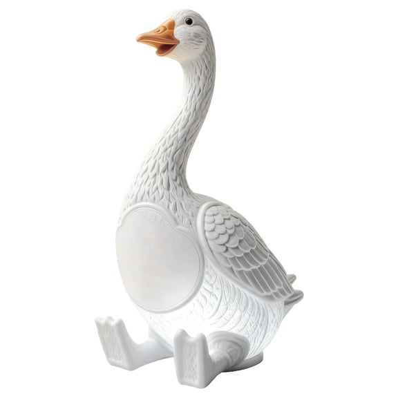 Resin Figurine Night Light White Goose Statue Home Decor Tabletop Ornament For Bedroom Living Room Shelf Desk