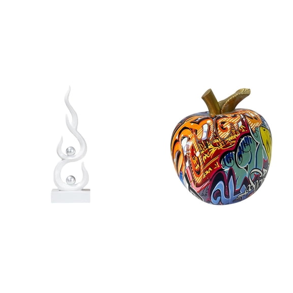 Resin Figurine Statue Abstract Fire Sculpture Mini Collectible Unique Tabletop Ornament for Bookshelf Decor