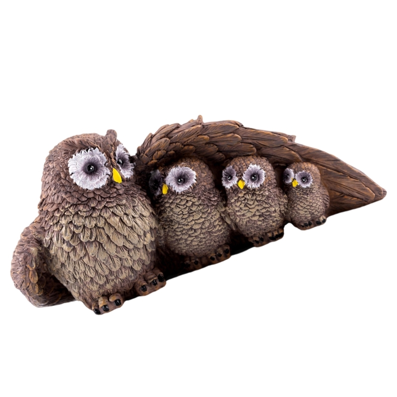 Resin Figurines Sculptures Table Centrepieces for Living Room Owl Family Statues Garden Decors Housewarming Gift
