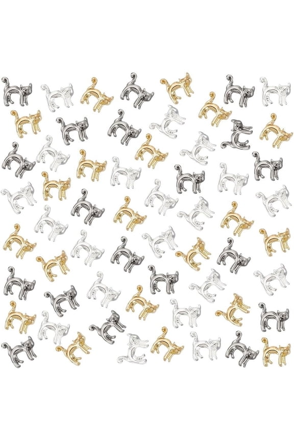 Resin Fillers 90Pcs 3D Cat Themed Charms Beads Alloy Epoxy Supplies