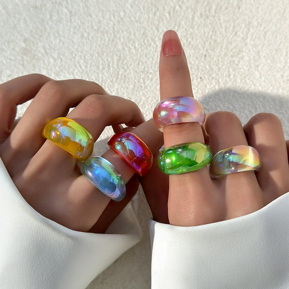 Resin Finger Rings for Women Ring Inner Diameter: 18mm