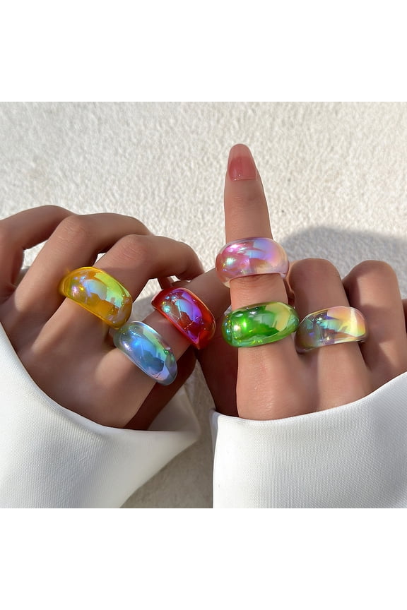 Resin Finger Rings for Women Ring Inner Diameter: 18mm