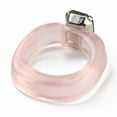 thumbnail image 1 of Resin Finger Rings with Plastic Rhinestone Rectangle Platinum Pink US Size 6 Inner Diameter: 17mm, 1 of 3