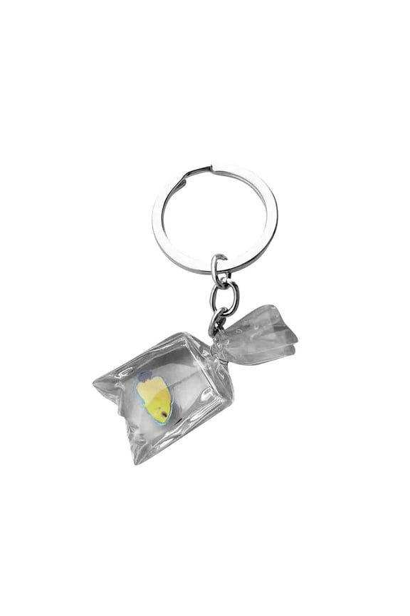 Resin Fish Keychain,Clear Water Bag Pendant,Cartoon Fish Shape Key Ring,Portable Bag Accessory,DIY Jewelry Decoration,Car Hanging Ornament