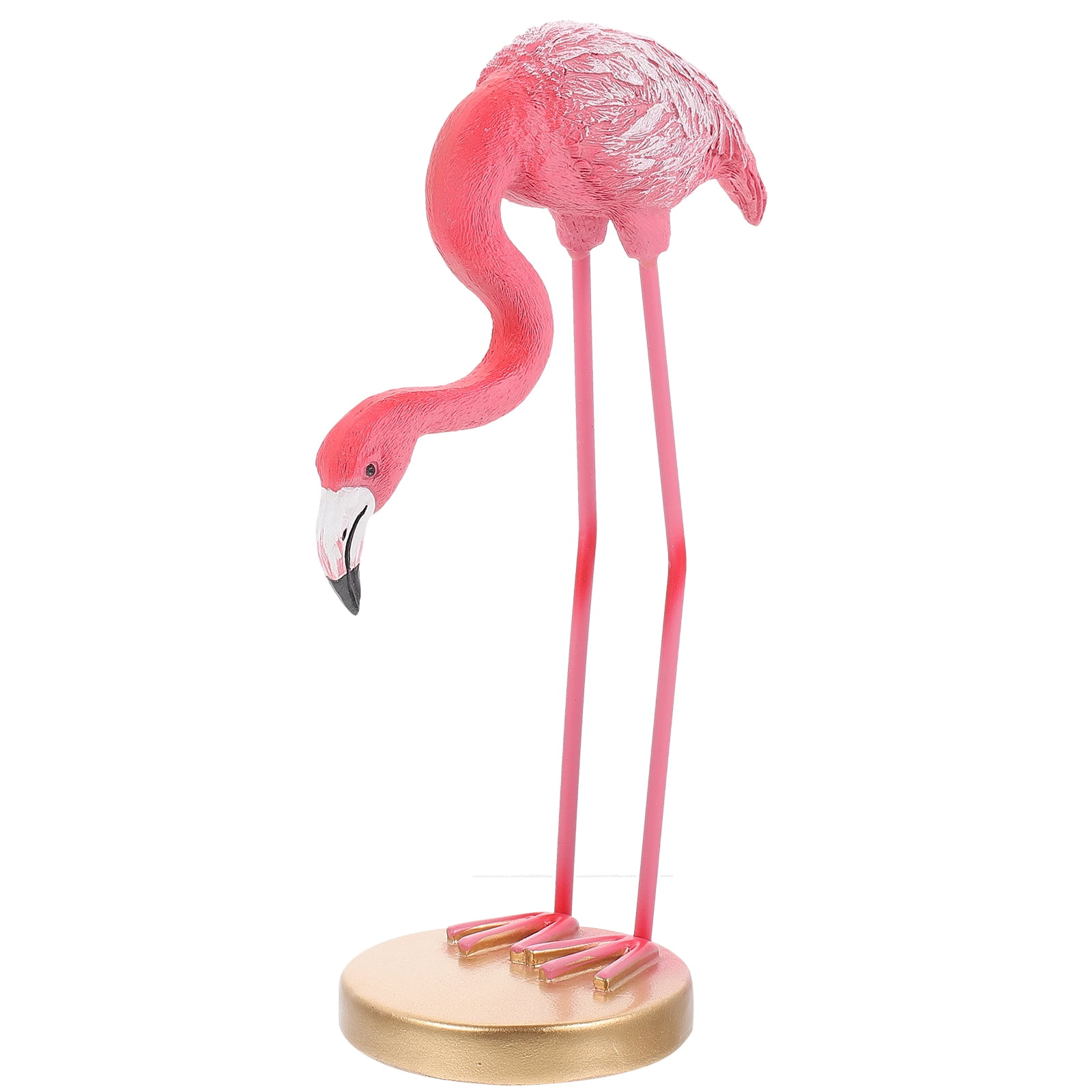 Resin Flamingo Figurine Desktop Decorative Bird Statue for Home Office