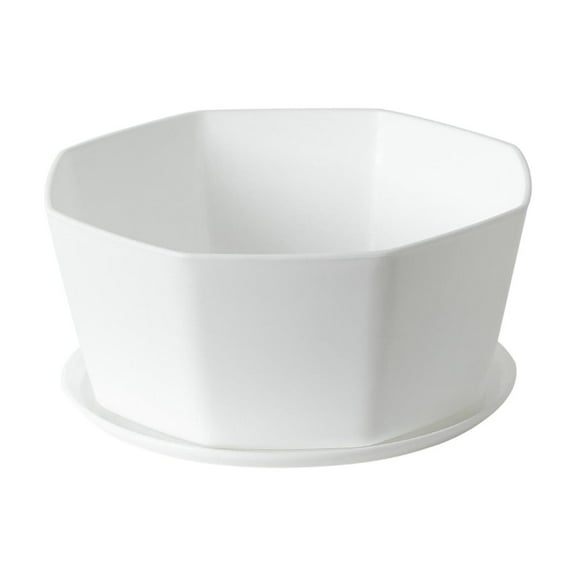 Resin Fleshy Flower Pot,Modern Smooth Dish 8.2x 3.9 inches Ceramic Flower Succulent Plant Pot Planter Container Holder with Saucer Tray, Indoor Outdoor Garden Decor