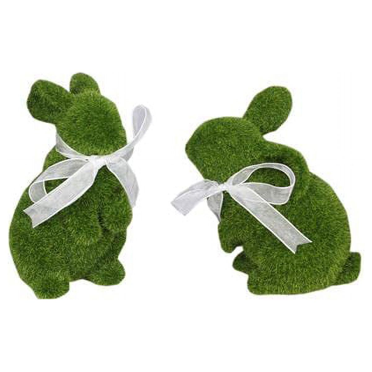 Resin Flocked Green Rabbit - Set of 2 - Walmart.com
