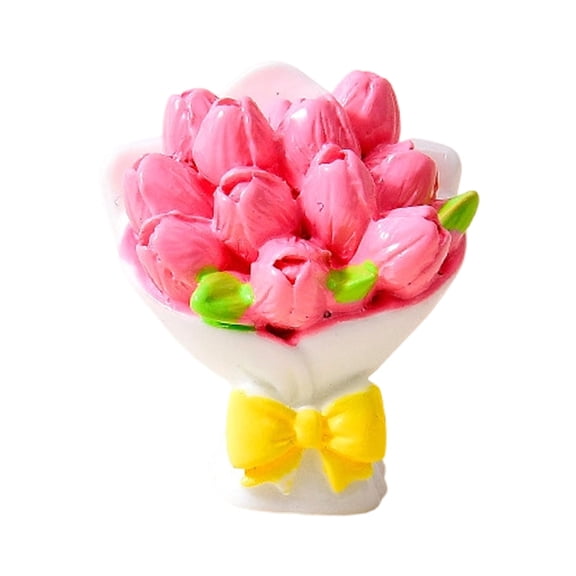 Resin Flower Model Colorful Simulation Tulip Plant Series Mini Flower Potted Mini Succulents Lifelike Micro