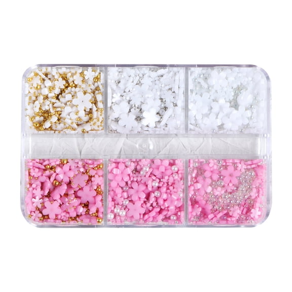 Resin Flower Nail Art Decor Mixed Size White for Rhinestone Silver Gem Manicure Tool Acces Nail Art Supplies Decoration