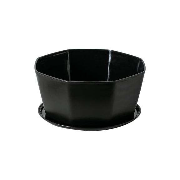 Resin Flower Pot with Base Plastic er for Indoor Large 8-Inch Potted Container for Balcony Home Decor or Garden Imitation Ceramic Design for Green Radish Herbs