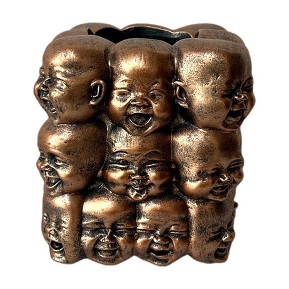 Resin Flower Pot for Home Decor - Multi-Faceted Smiling Buddha Design, Sturdy & Practical for Indoor/Outdoor Use, Ideal for Gardening & Planting, Great Gift Choice