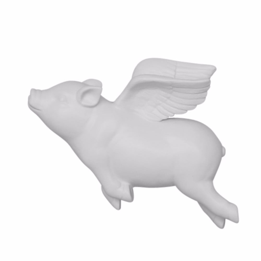 Resin Flying Pig Wall Decor, White - Walmart.com