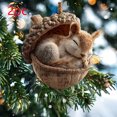 thumbnail image 1 of Resin Forest Hazelnut Animal Ornaments Set Sleeping Creatures Christmas Tree Hanging Decor Cozy Woodland Holiday Gift, 1 of 4