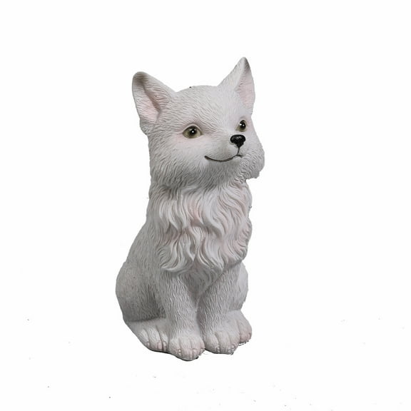 Resin Fox StatuesWhite Modern Small Resin Animal Statues DecorativeOrnaments for Living Room Bedroom Office Desktop Cabinet Home Decor