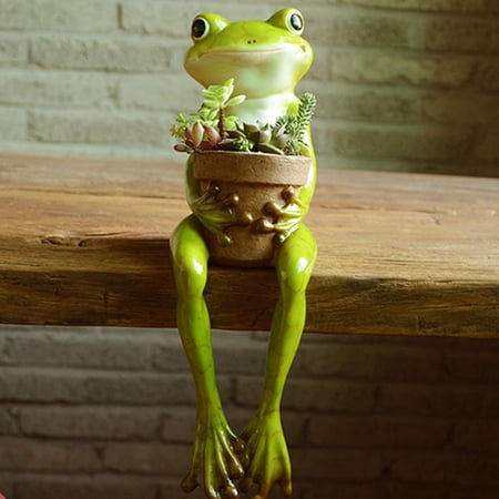 Resin Frog Pot / Bonsai Planter / Flower Pot / Multipurpose Succulent Planter - Sitting Frog