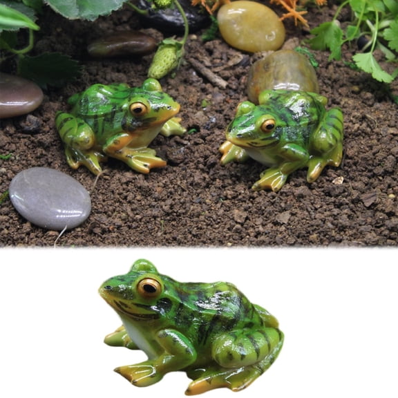 Resin Frog Statue Ornament, Micro Landscape Animal Sculpture for Garden, Patio, Yard, and Indoor Decor